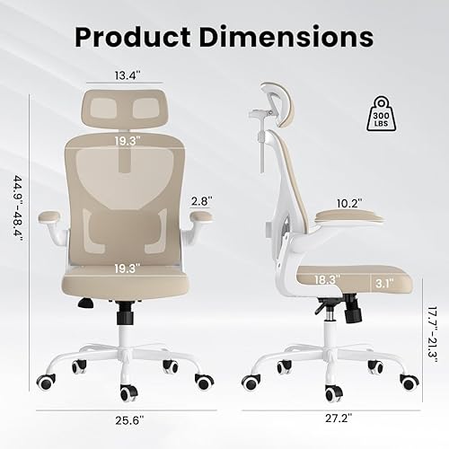 Miniatura 2 de Soohow Silla de oficina ergonómica, silla de escritorio de malla de oficina con reposabrazos de soporte lumbar ajustables, cómoda silla de