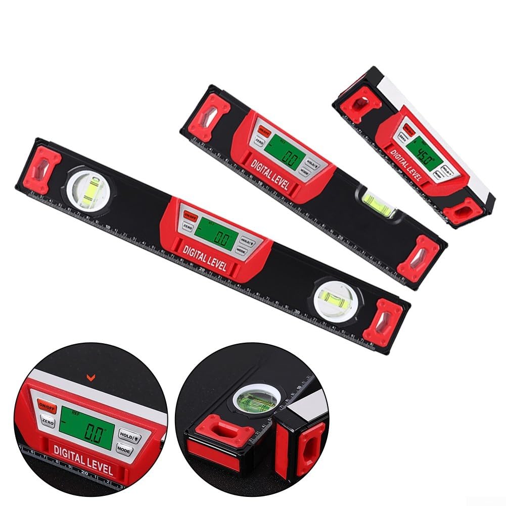 Niveau à bulle numérique, règle de niveau électronique, mesure de l'angle, compteur de pente numérique, affichage LED, rapporteur inclinomètre (30 cm)