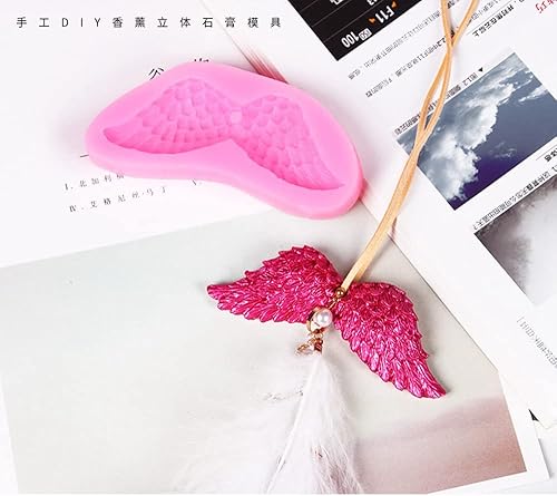 Miniatura 7 de Molde de silicona con alas de ángel, moldes de fondant para hornear, cupcakes, bricolaje, herramientas de decoración de pasteles, aromaterapia, cera