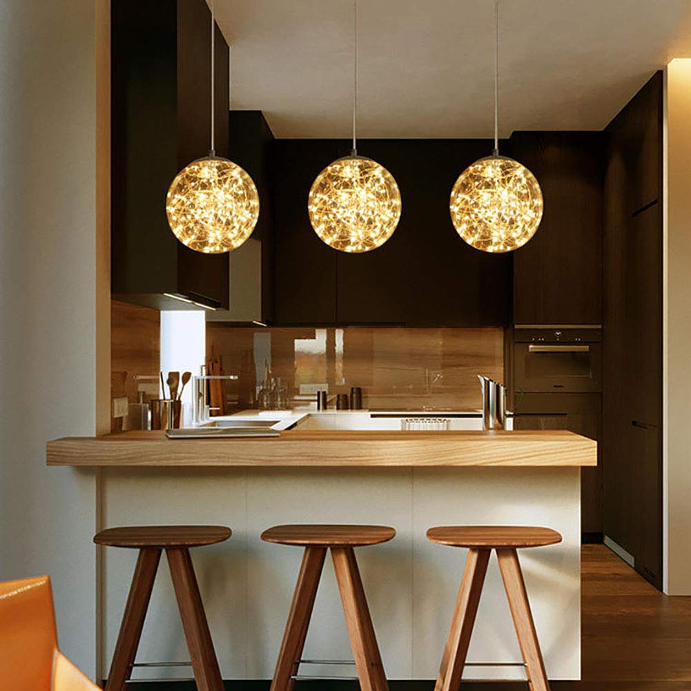 Led Moderno Semplice Gypsophila Lampadario,Camera Corridoio Portico Luci Del Balcone,Caffè Ristorante Music Bar Lampade In Vetro-Luce bianca cognac 30cm