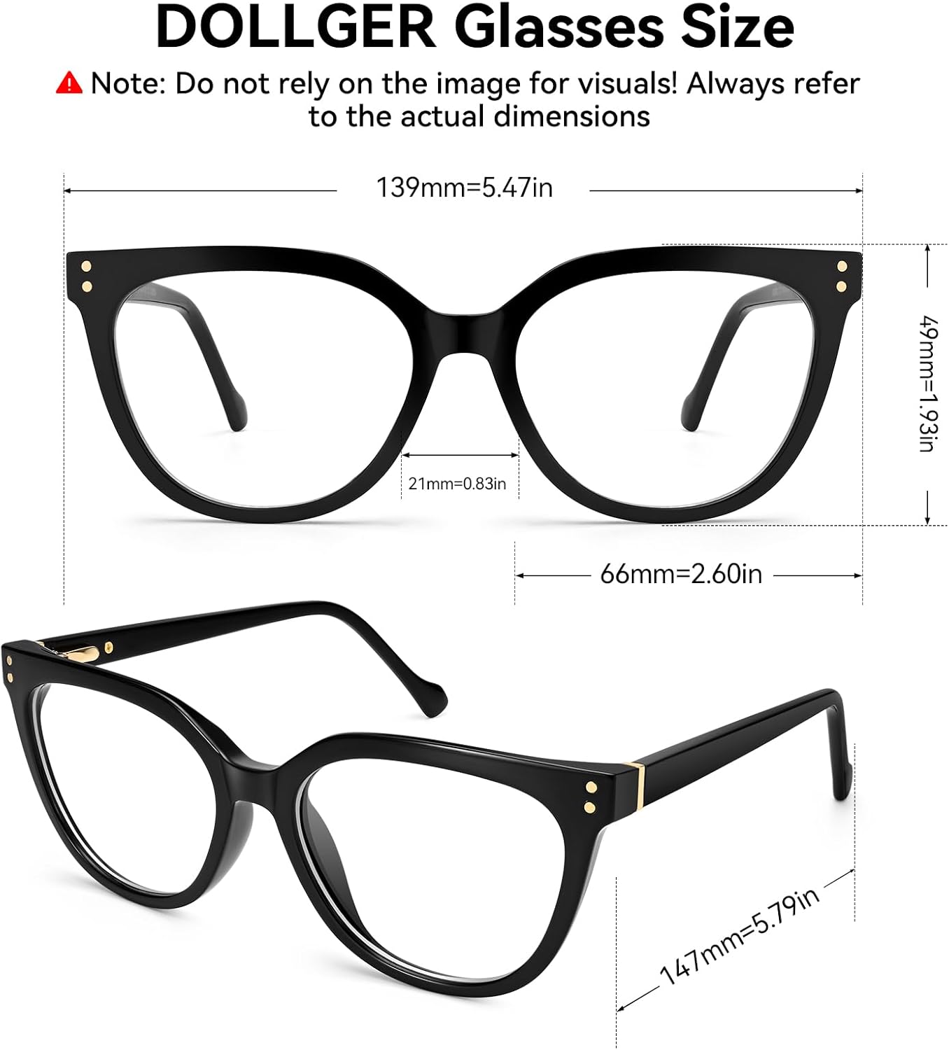Dollger Cat Eye Blue Light Glasses for Women Trendy Anti Bluelight Blocking Cute TR90 Frame for Computer Screen Eyeglasses