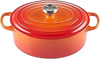Vista 61 de Le Creuset Horno holandés ovalado Signature de hierro fundido esmaltado, 2.75 cuartos de galón., Blanco
