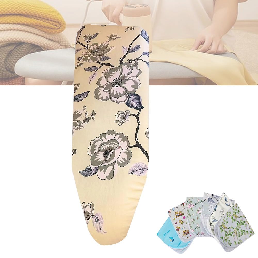 Funda de algodón for Tabla de Planchar, 30 x 76 cm, 30 x 89 cm, con Acolchado, Ajustable. ,Fundas para Tablas de Planchar(Flowera,14x40 Inch(100x34cm))