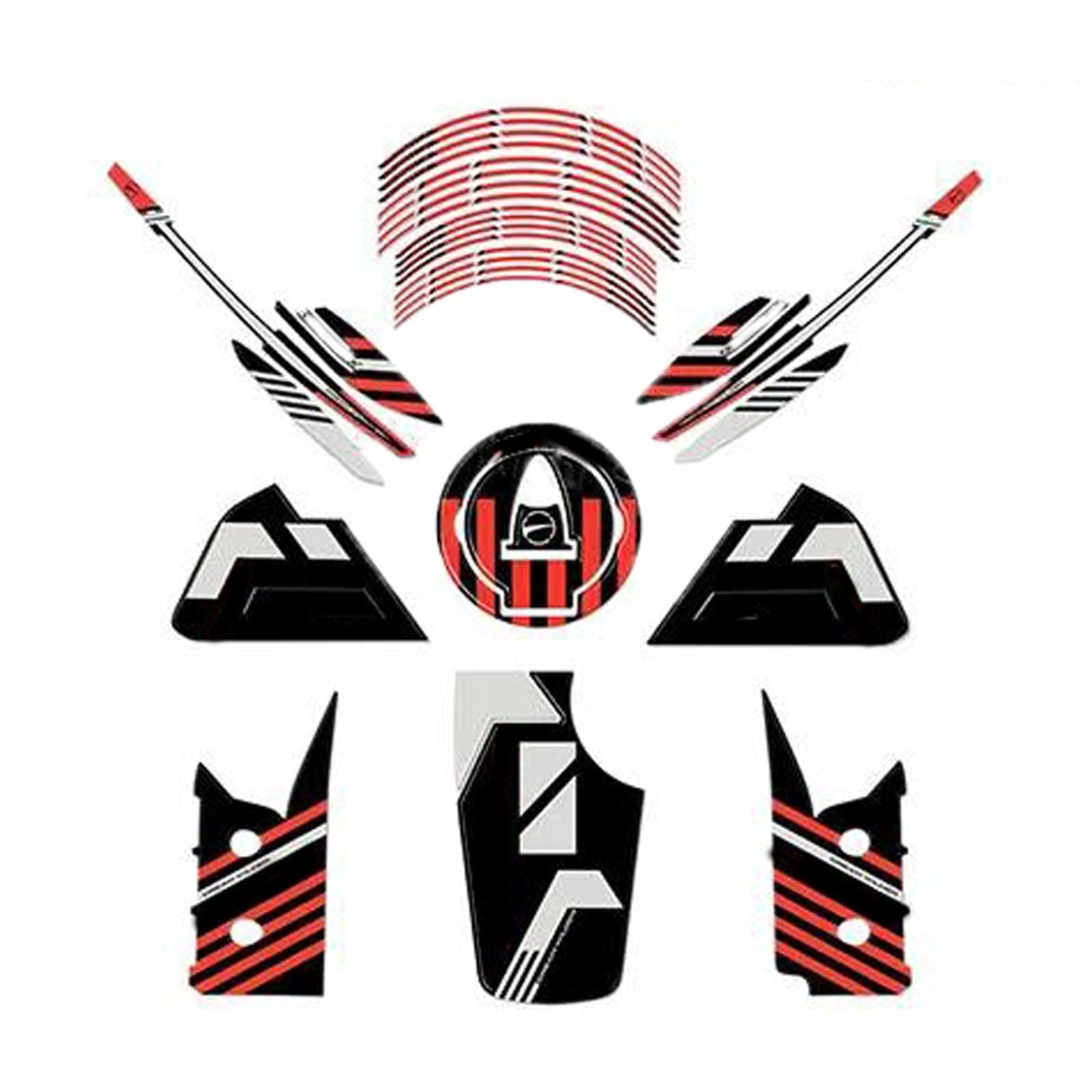 Tynbv Black- Silver Decorative Sticker For Ducati Desertx Desert X Rr22 2023 Side Stickers Waterproof Pad Motorcycle Handguard Sticker Decals Accessories