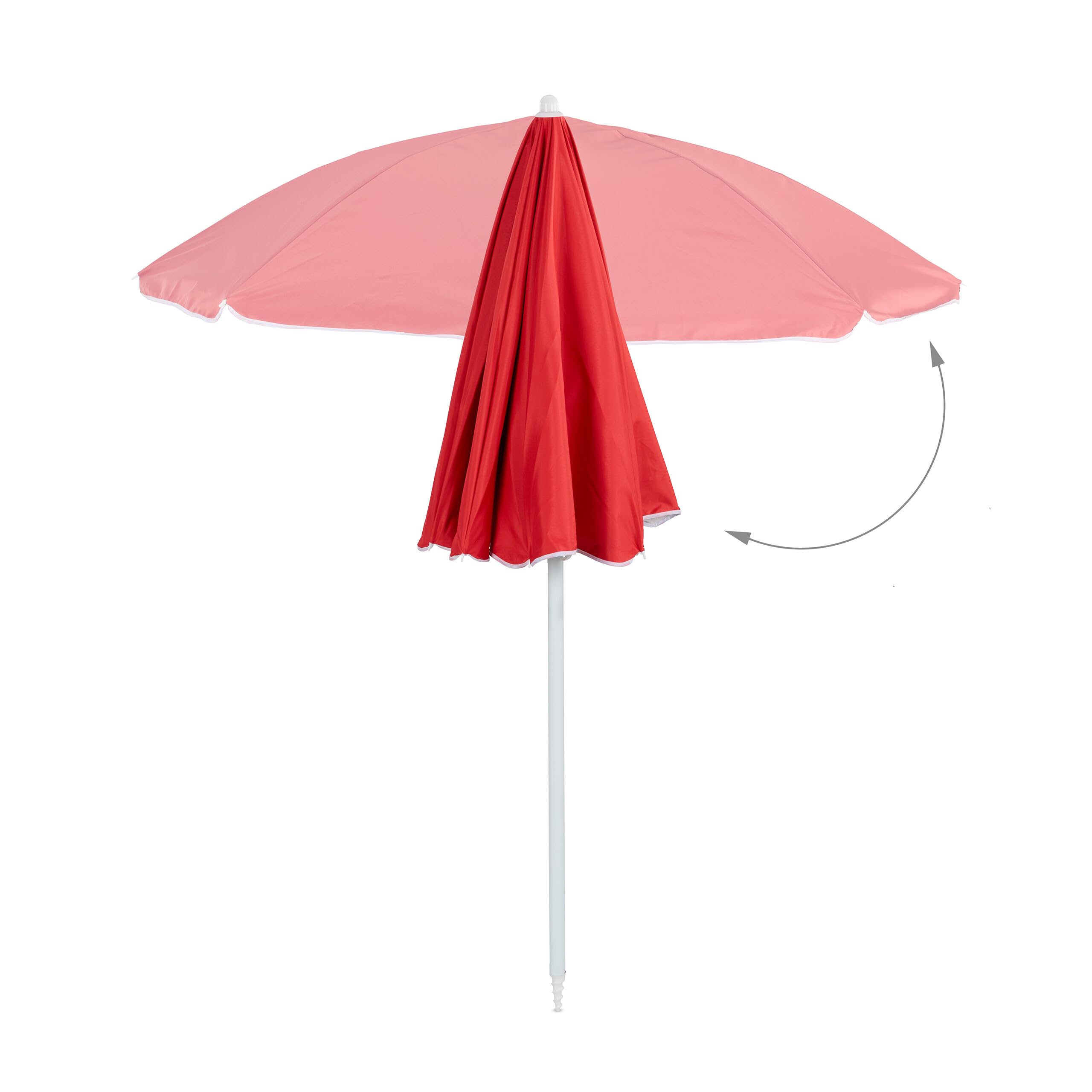 Relaxdays Parasol, diamètre 160 cm, inclinable, Hauteur réglable, Protection UV, Sac de Transport, Plage & Balcon, Rouge