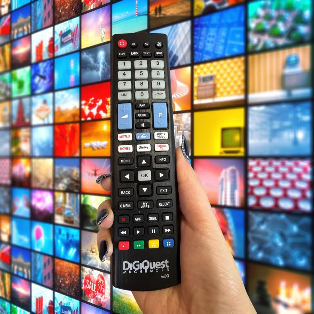 Digiquest Telecomando compatibile con i modelli TV a marchio LG | Tasti fluorescenti e dedicati alle piattaforme streaming I Già configurato e pronto all'uso