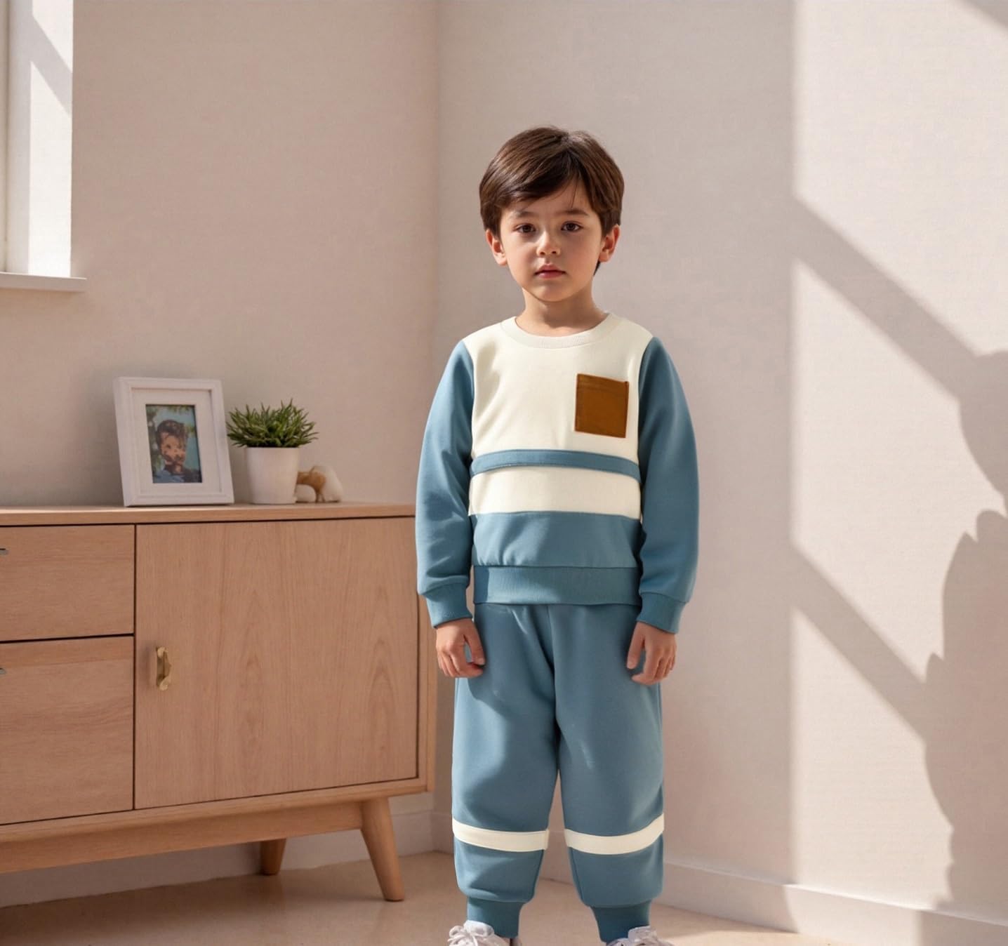 Toddler Baby Boy Fall Outfits Funny Contrast Sweatshirt Pant Set Infant Checkerboard Clothes 6 12 18 Months 2T 3T - Image 4