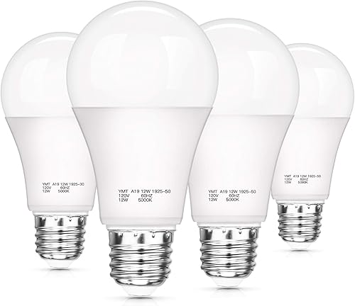 Bombillas con sensor de luz del anochecer al amanecer A19 12 W equivalente a 100 W bombillas LED de encendido automático de 1200 lúmenes base E26