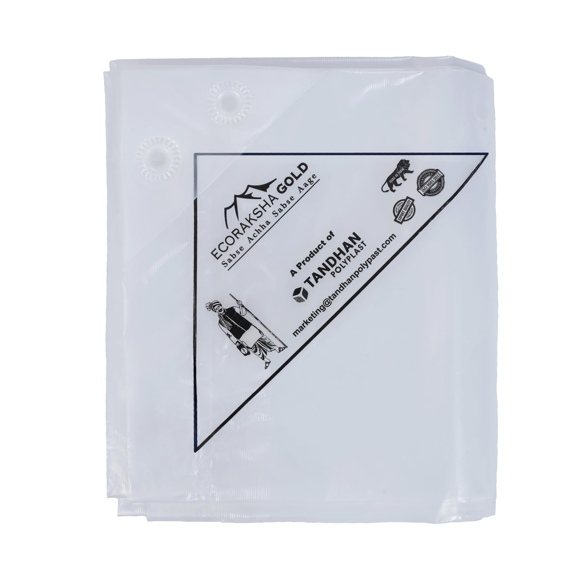 Ecoraksha Gold 90 GSM Waterproof Tarpaulin Sheet 45x45 Ft | Heavy Duty UV Resistant Rip-Stop Tirpal Thadpatti for Roofing, Farming & Outdoor | Blue — Amazon image 13