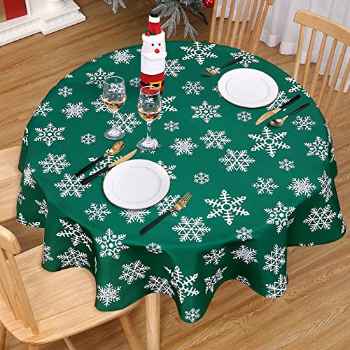 CAROMIO Tischdecke Weihnachten Rund Tischdecken Abwaschbar...