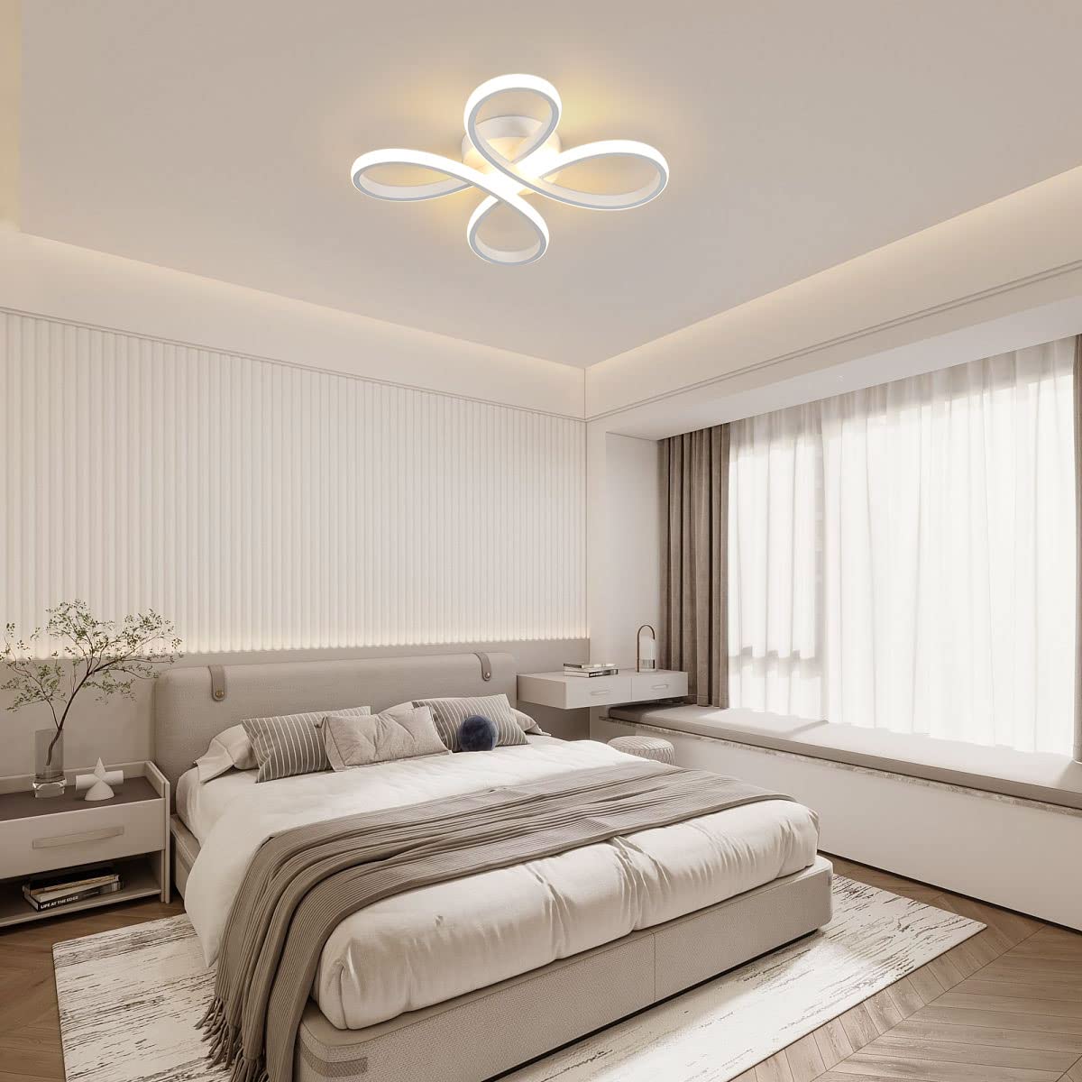 Plafoniera LED Soffitto Moderna, 30W 3375LM, 3000K Bianco Caldo | Lampada da Soffitto Fiore Design per Camera da Letto, Soggiorno, Corridoio, Cucina, Sala da Pranzo