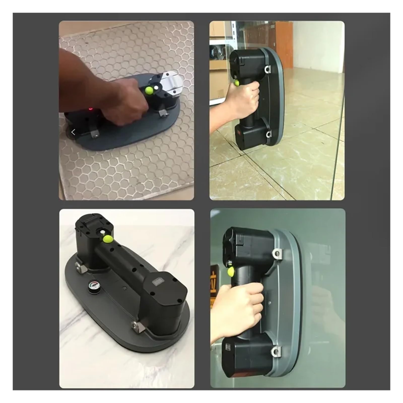 ventosa de vacío, Bomba de aire eléctrica 180KG, ventosa vacío con manómetro for vidrio, Metal, madera, yeso