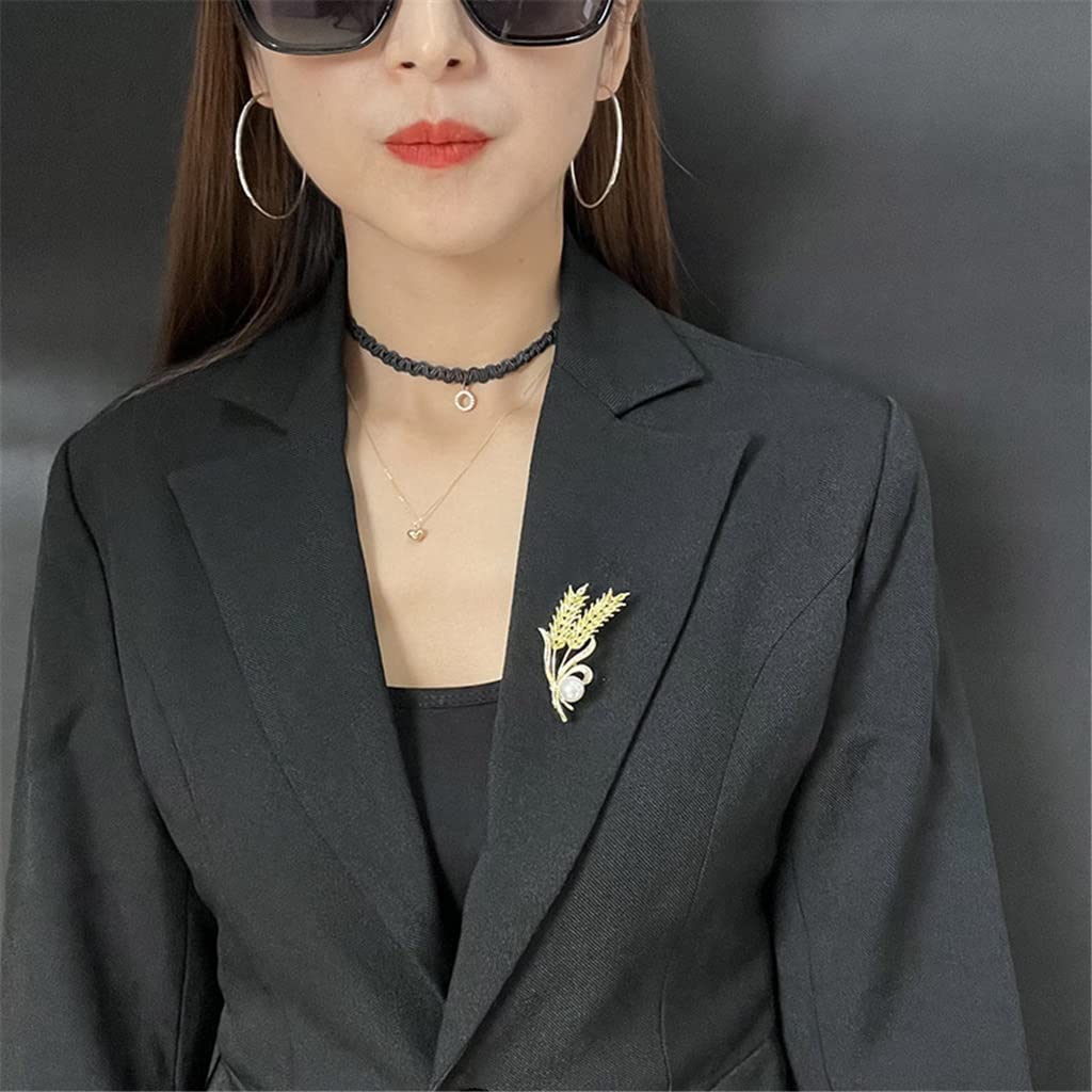 Spilla con Perle di Temperamento, Corsage di Grano, Accessori per Giacche da Abito, Spilla con Zirconi, Decorazione da Donna,