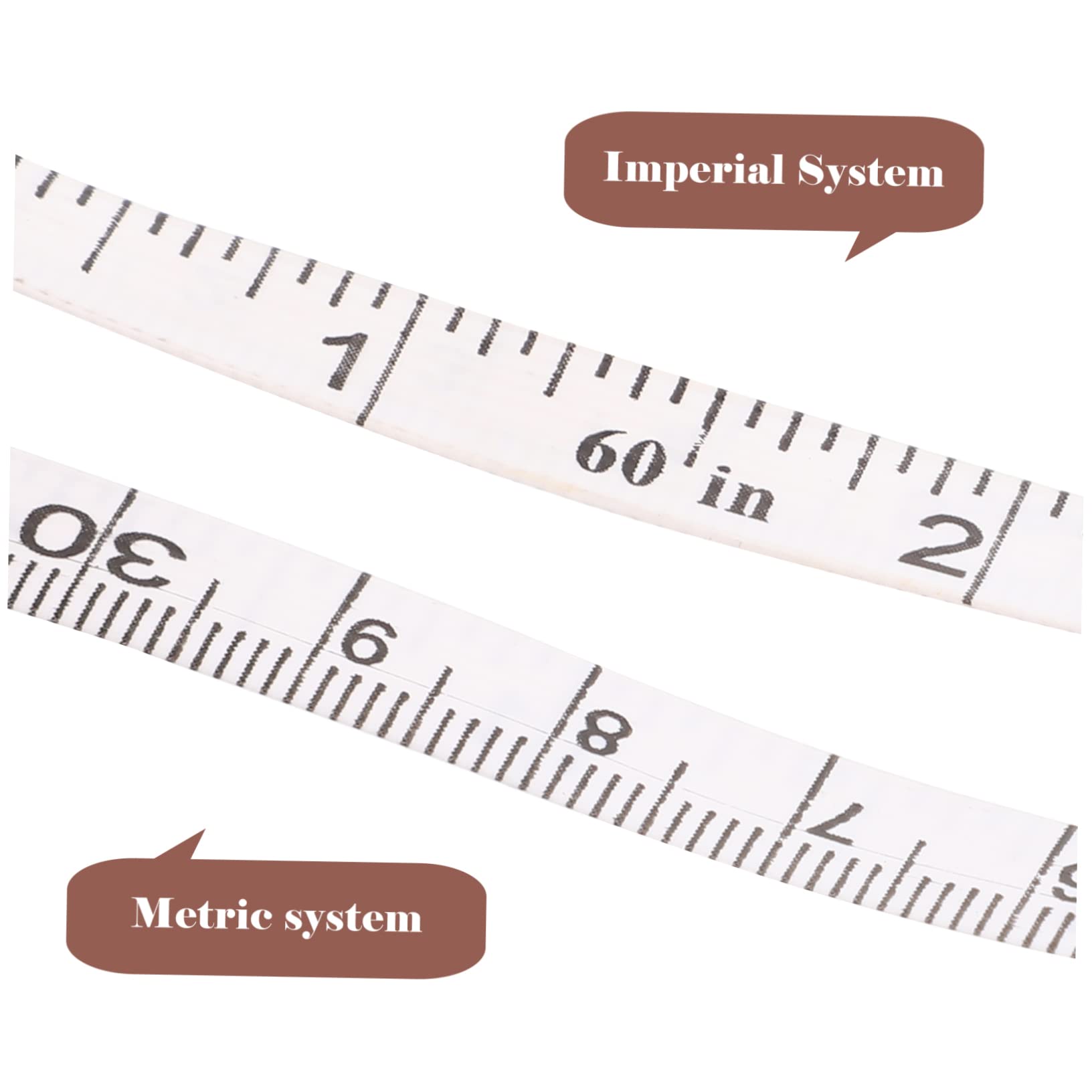 4 Piezas mini métrica measuring tape herramienta de costura herramienta de medición de costura adhesiva de doble cara métrica multiusos medidor de cuerpo Brown SHINEOFI