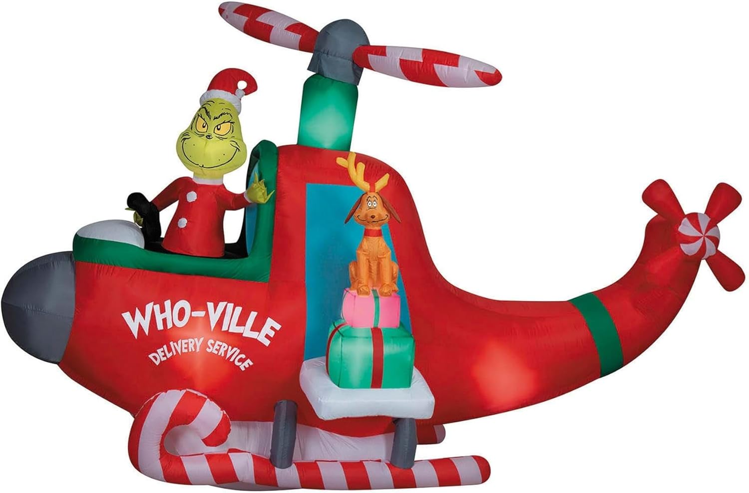 Animated Airblown-Grinch in Helicopter w/Spinning Propellers Scene-Dr. Seuss