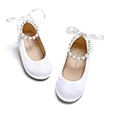 Girls Toddler Little Ballet Shoes - Flower Girls Mary Jane Flats Dress Shoes Party Wedding