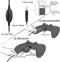 Vista 7 de Masacegon - Audífonos para juegos de PC audífonos para juegos compatibles con Xbox One PS4 Nintendo Switch 35 mm Audífonos sobre la oreja