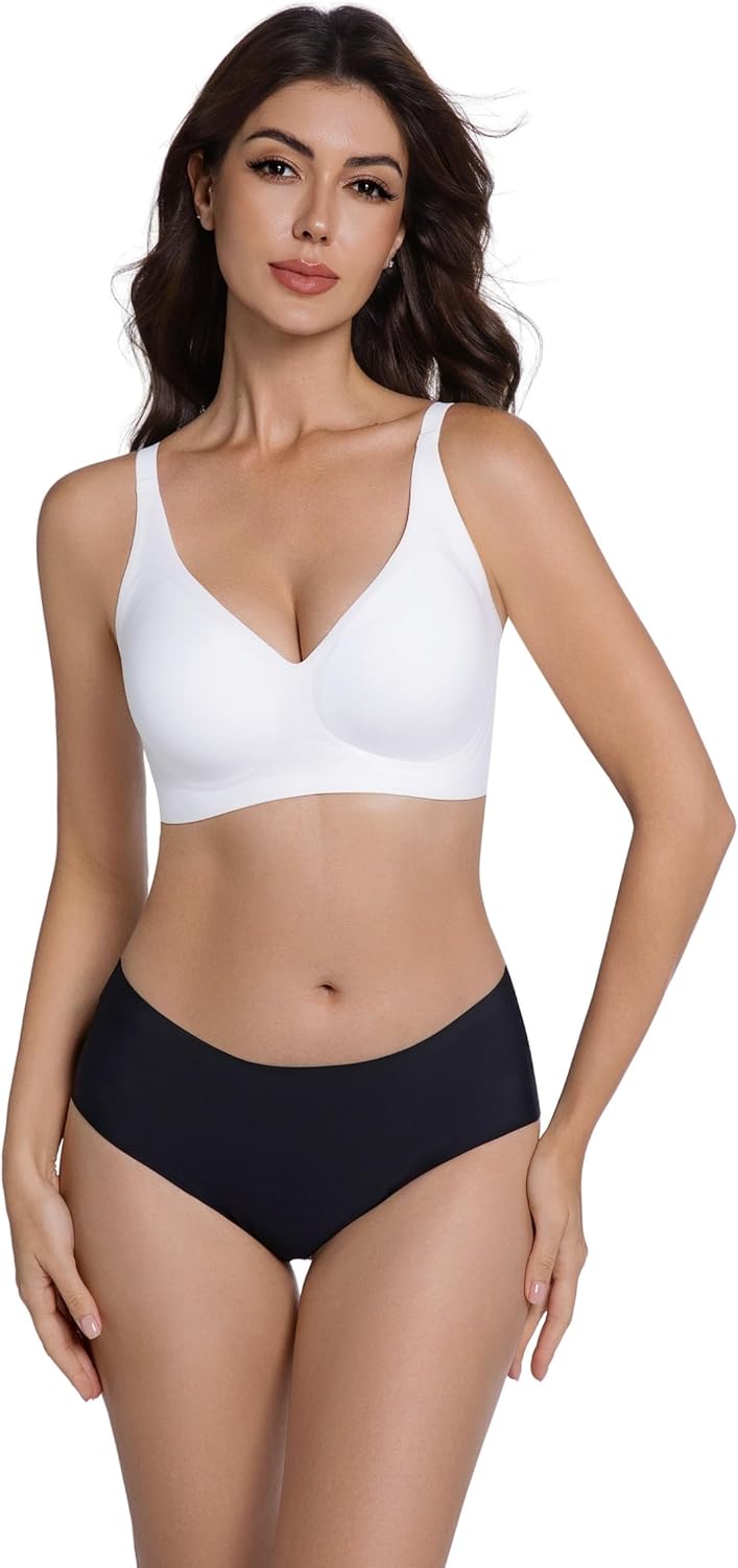 Jelly Bras for Women Seamless Deep V Bralette Wireless Bra Comfortable with Support and Lift no Underwire - Image 7