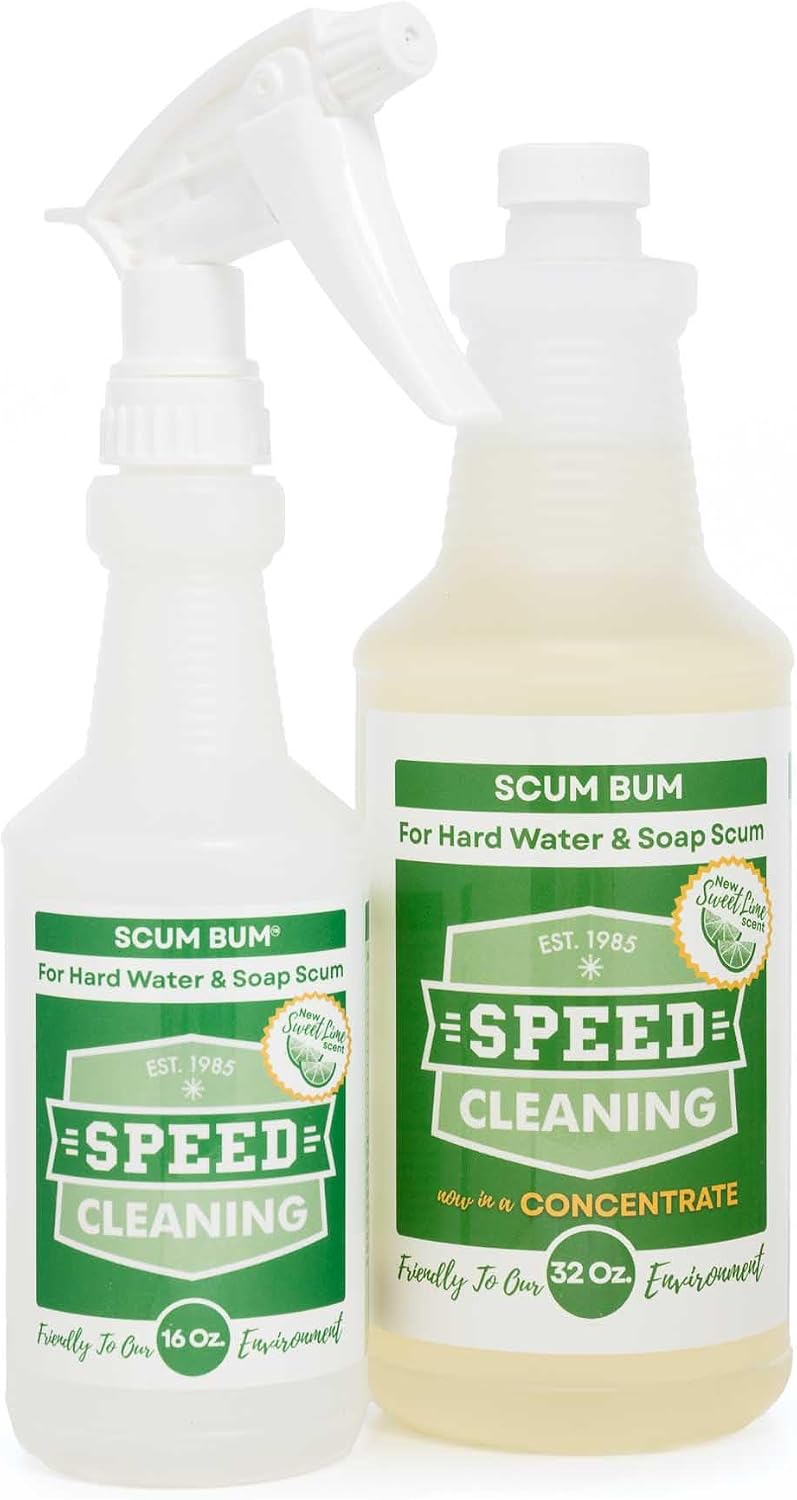 Speed Cleaning Scum Bum Non Toxic Hard Water Bathroom Cleaner + Mix Bottle