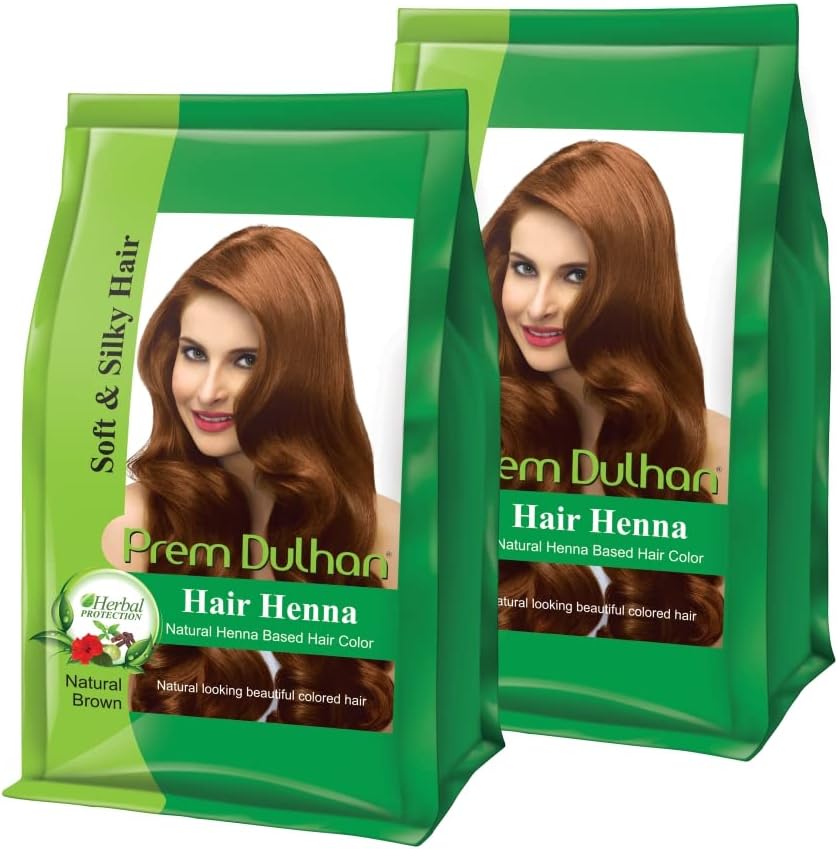 Hair Henna Natural Henna Based Hair Color |Natural Brown| -125gm (Pack of 2)