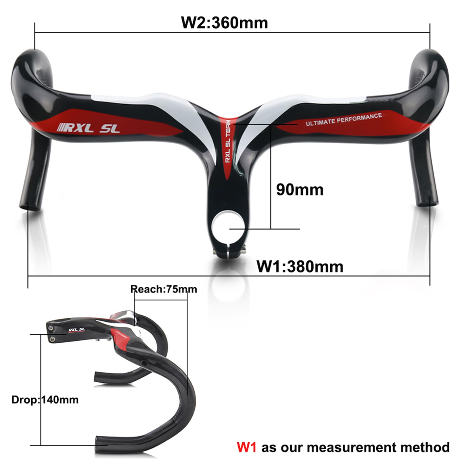 Amazon.co.jp: RXL SL 一体型ドロップハンドル 炭素繊維 ハンドルバー