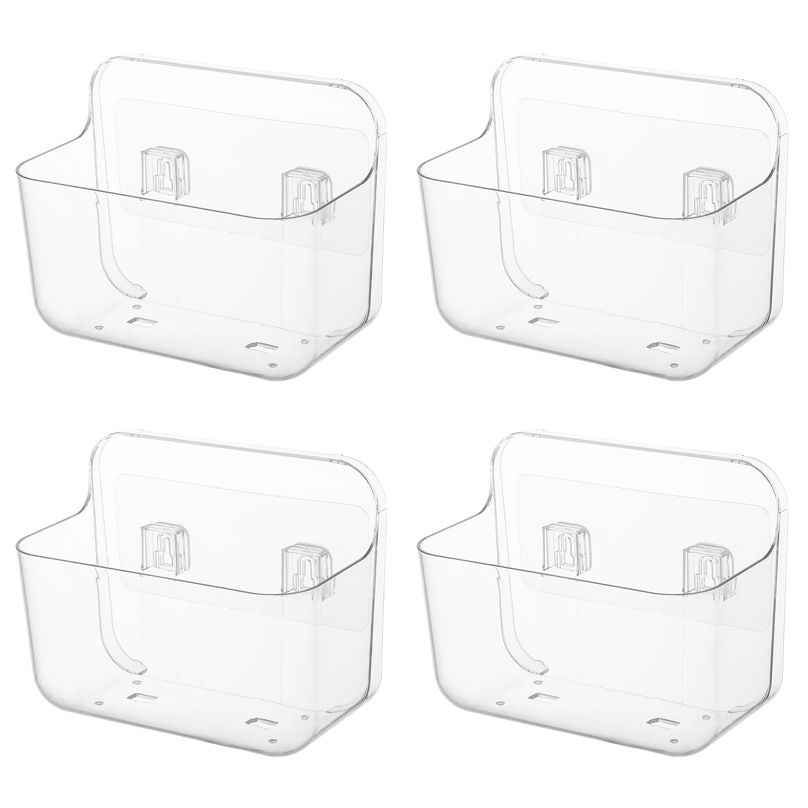 Veefos Kitchen Under Sink Cabinet Door Organizer 4 Pack Adhesive Clear Acrylic Wall Mount Shelf Bathroom Makeup Storage