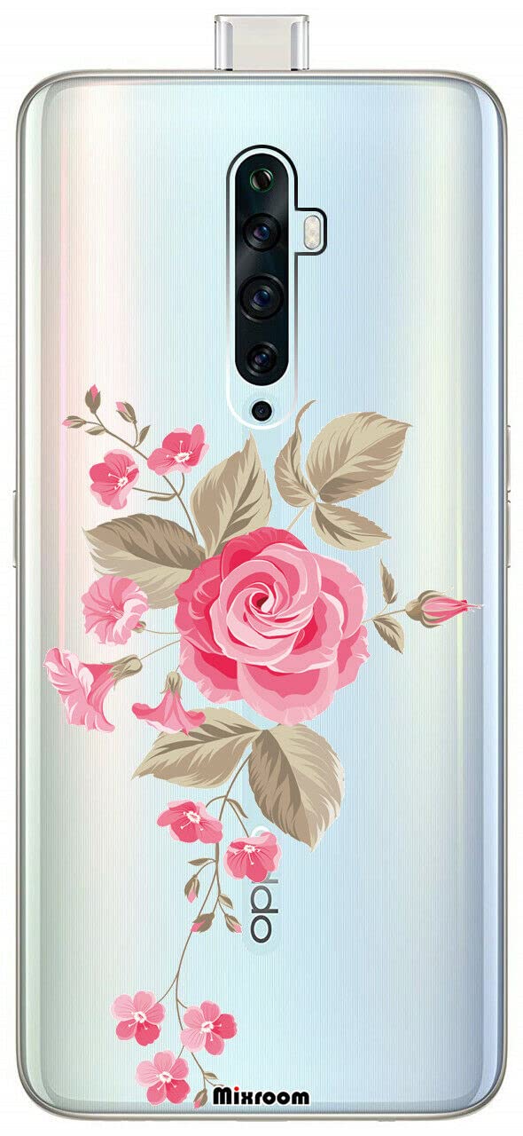 Mixroom Cover TPU Per Oppo Reno 2Z - Custodia Morbida Con Fantasia Iniziali Lettera M Rosa - Stampa UV Ad Alta Risoluzione