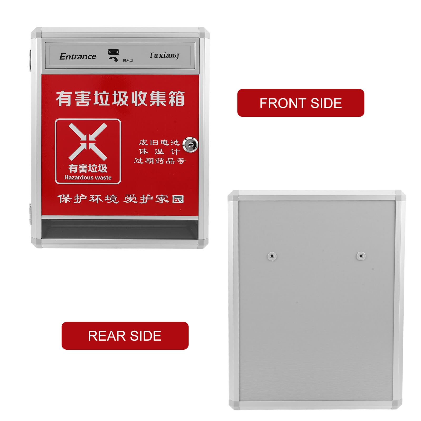 Toyvian Wall Mounted Battery Storage Organizer Box with Hazard Labeling Recycling Bin for Indoor Battery Disposal And Safe Collection in Home School