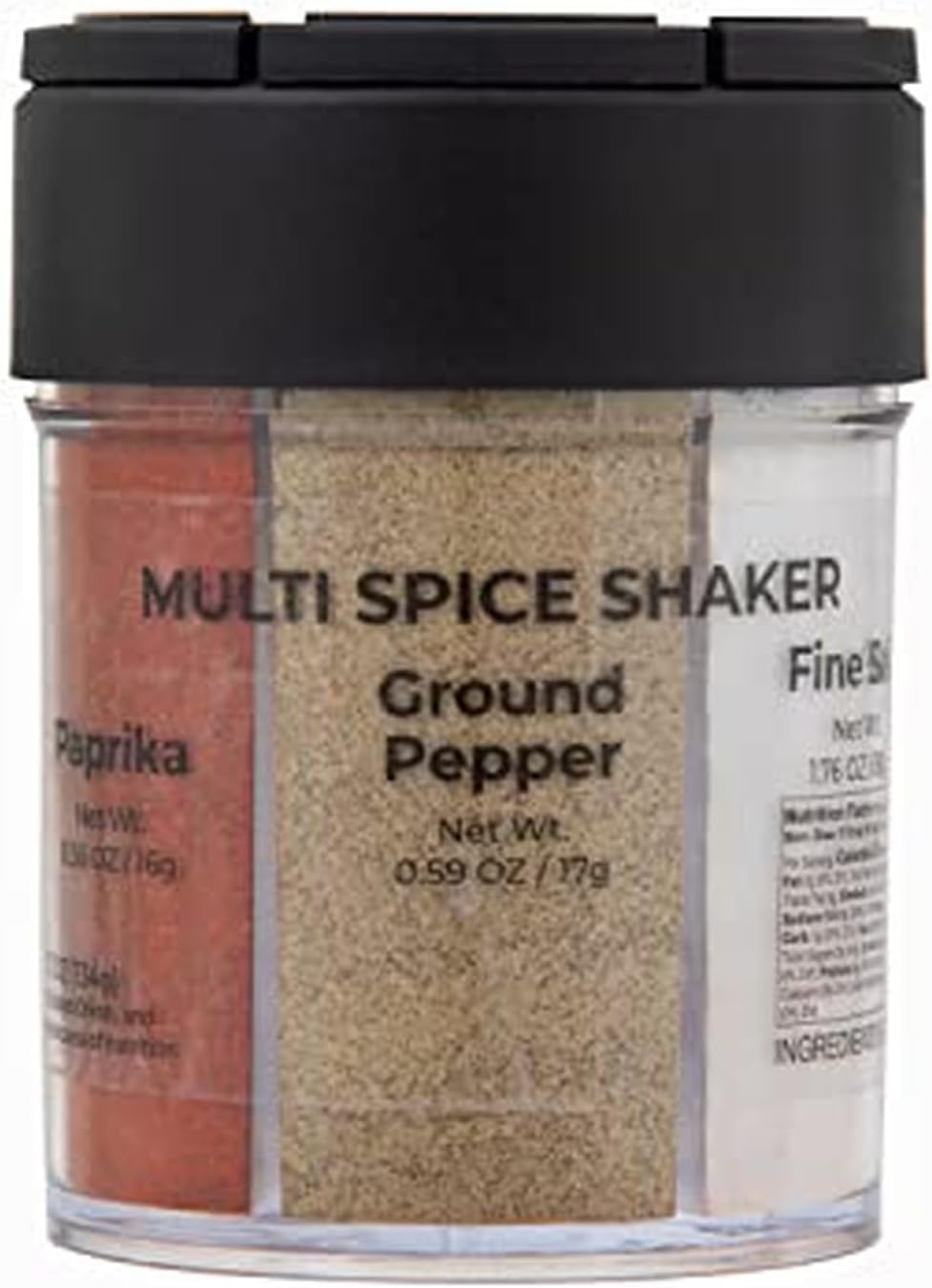 Kamenstein Round Multi-Spice 6-in-1 Container, Filled with Essential Seasonings, Compact Space-Saving Herb Organizer for Kitchen, RV, Camping and Small Apartments