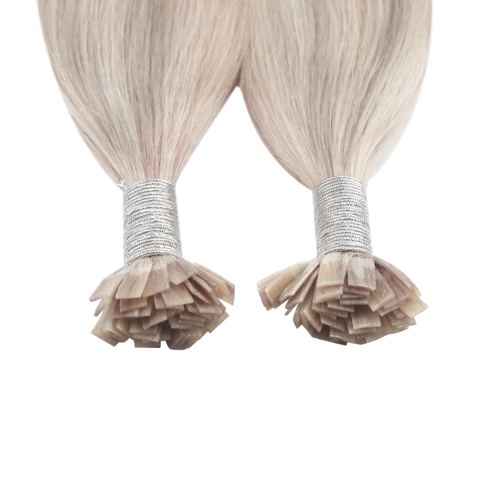 Ugeat Przedłużenia keratynowe z naturalnych włosów z końcówką w kształcie keratyny, włosy ludzkie, 50 g, 50 g, #P18/613, jasny blond