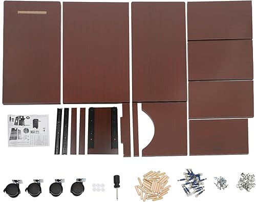 Miniatura 7 de Soporte para podio de atril móvil, soporte de anfitriona con ruedas, escritorio portátil portátil para computadora portátil con estante de