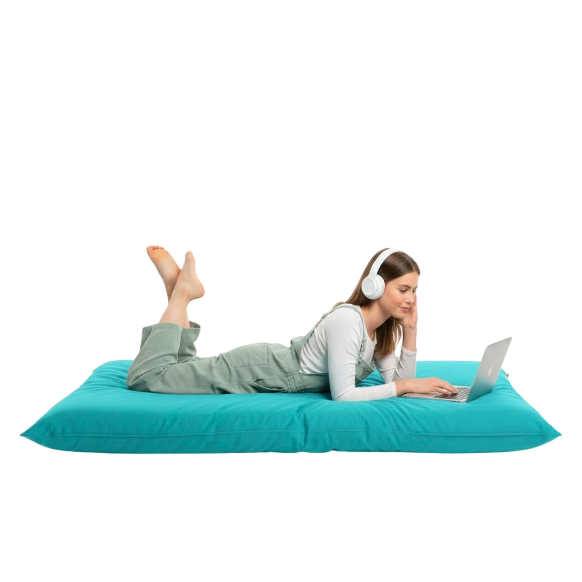 Kosiproducts Beanbag Floor Square Cushions Pillow indoor outdoor garden Water Resistant 100% Polyester [100cmx100cm, Turquoise] — image 1