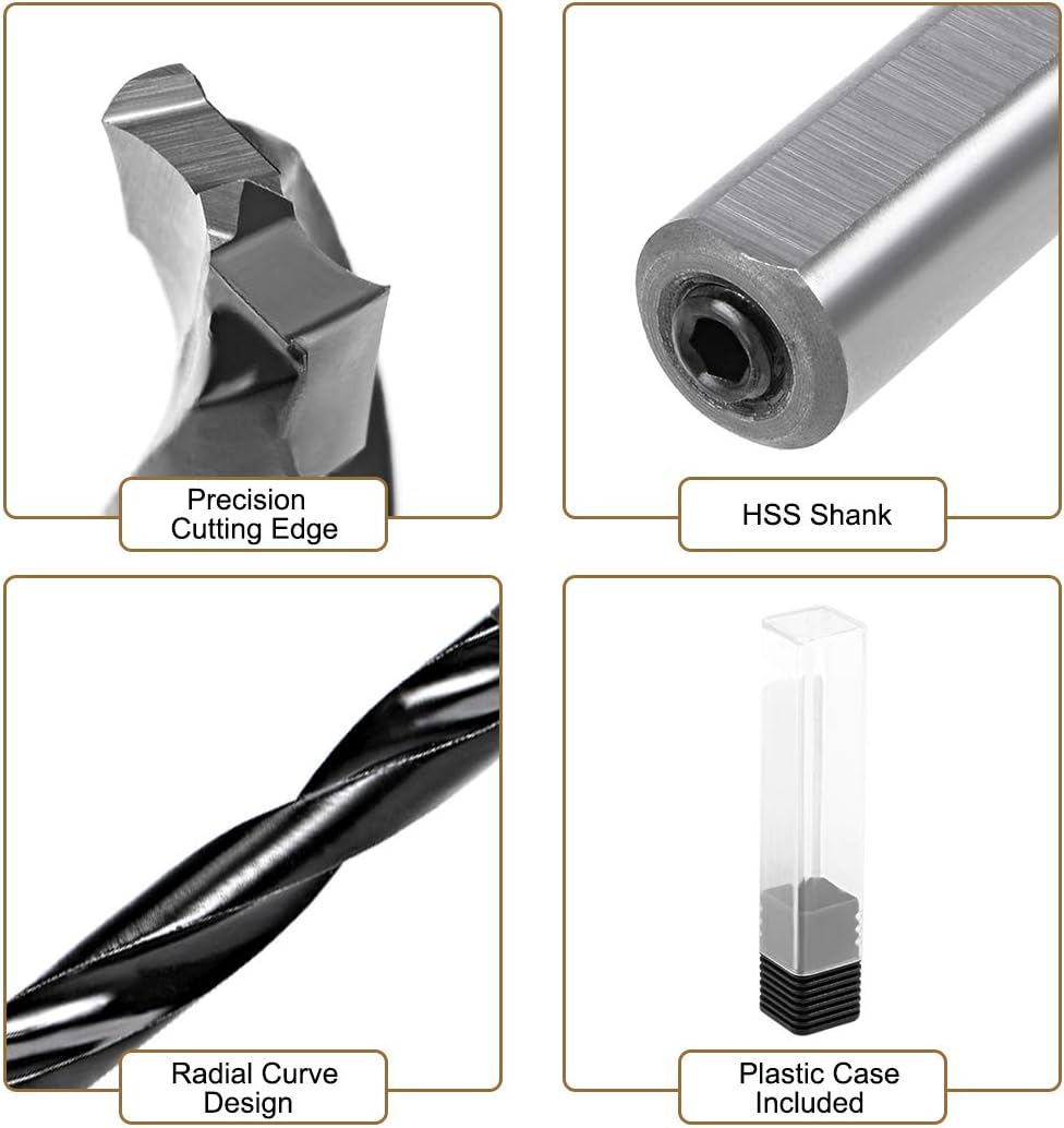 uxcell Brad Point Drill Bits for Wood 6mm x 70mm Forward Turning HSS for Woodworking Carpentry Drilling Tool