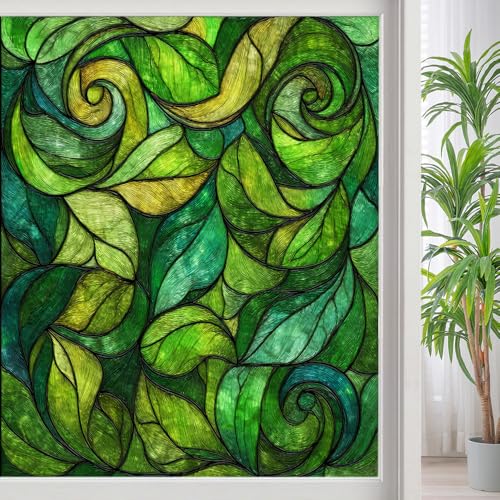 Vinilo Decorativo Auto-adhesivo Hoja Verde 21.6x47.2 pulgadas miniatura 1