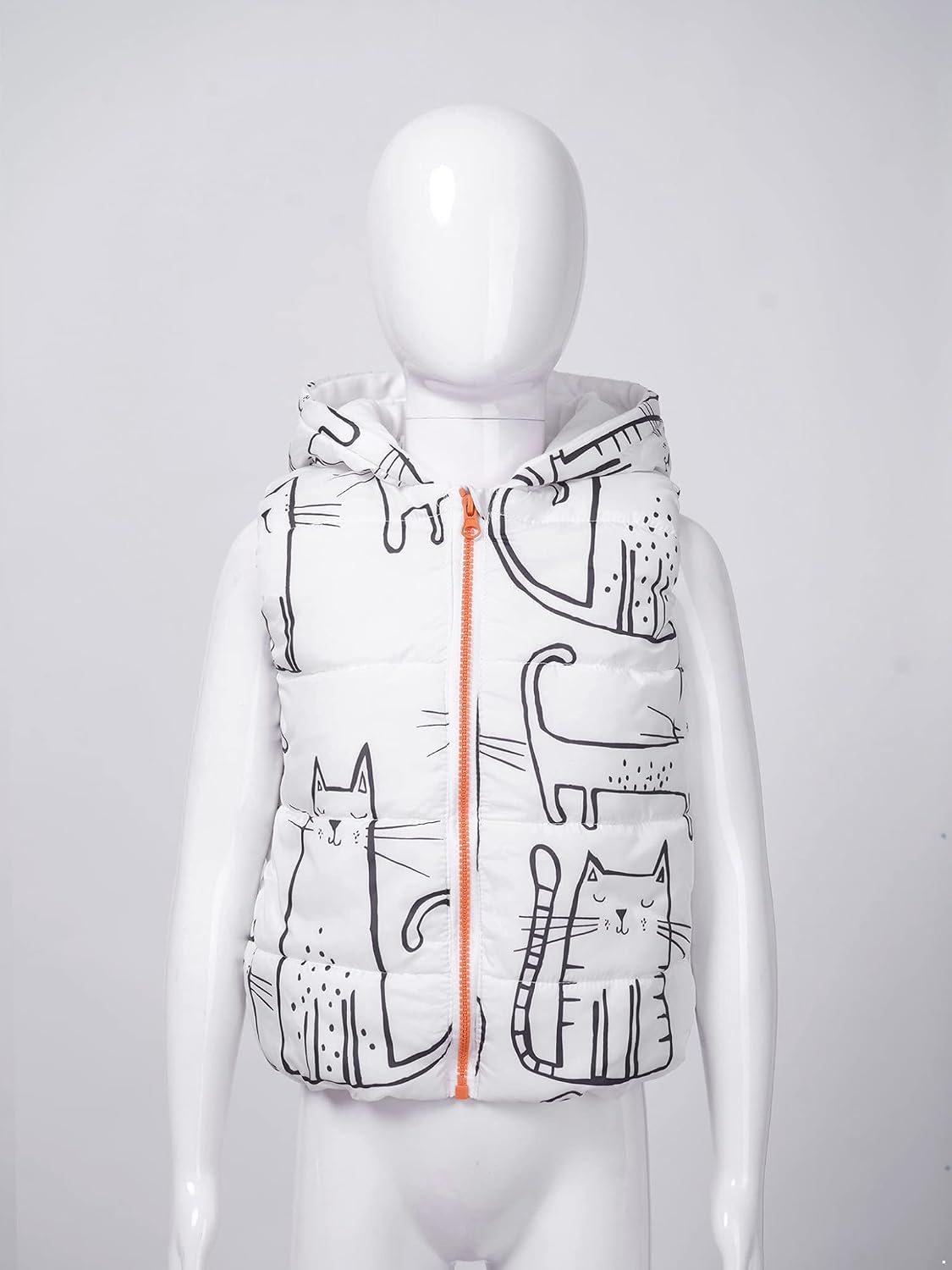 Kids Girls Boys Lightweight Quilted Gilet Full Zip Warm Hooded Jacket Vest Sport Waistcoat