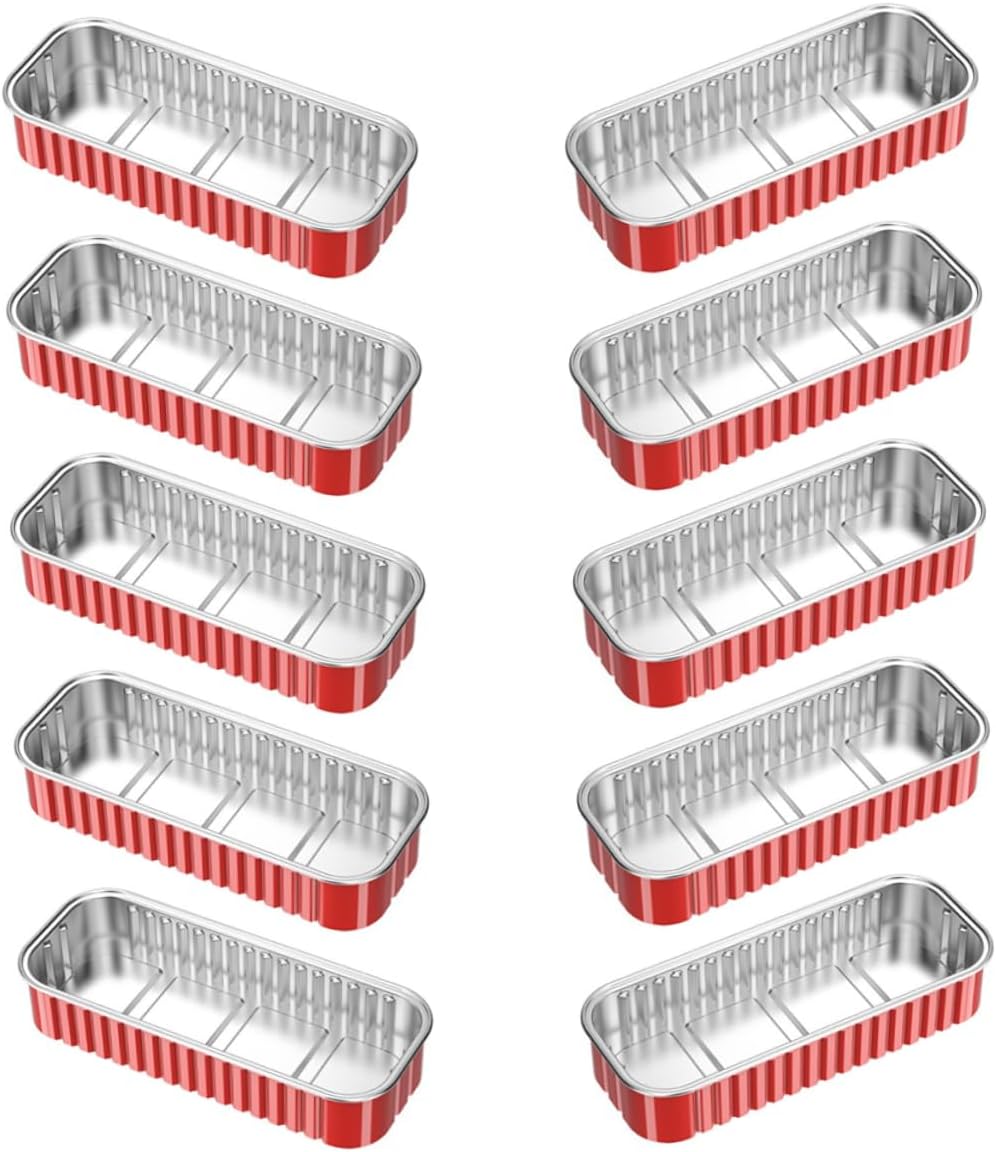 10pcs Portable Aluminum Foil Barbecue Food Containers with Lids