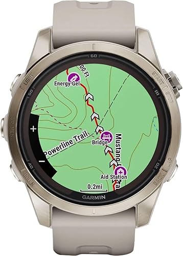 Miniatura 4 de Garmin fnix 7S Pro Sapphire Solar, reloj inteligente GPS multideportivo, linterna incorporada, capacidad de carga solar, arena