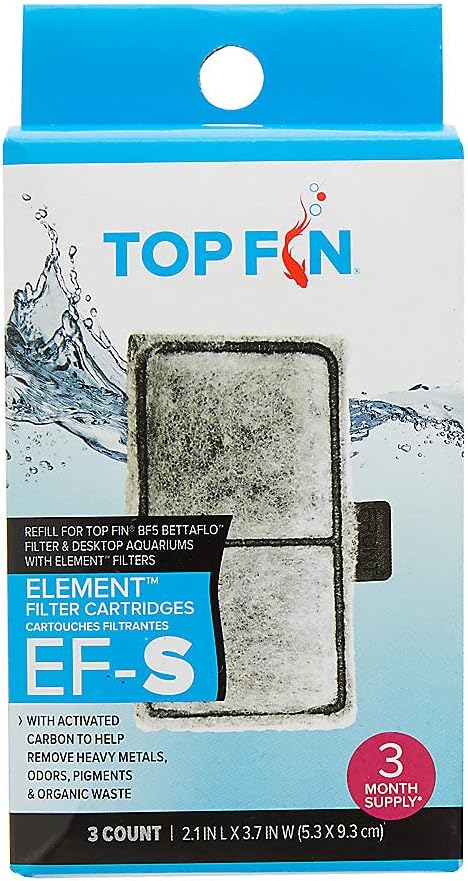 PETCO Top Fin EF-S Element Filter Cartridge 3-Pack 2.1 in X 3.7 in Aquarium Filter