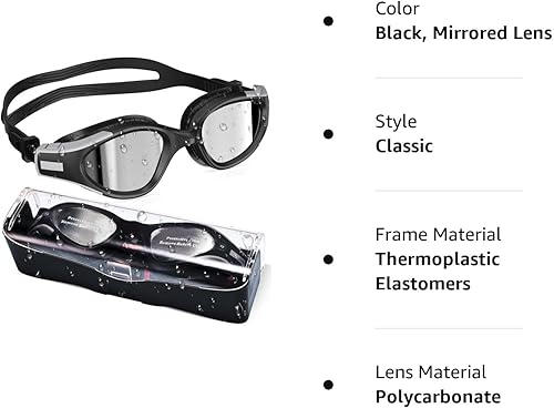 Miniatura 8 de Gafas de natación, gafas de natación para adultos, hombres y mujeres, antiniebla, sin fugas, gafas de piscina