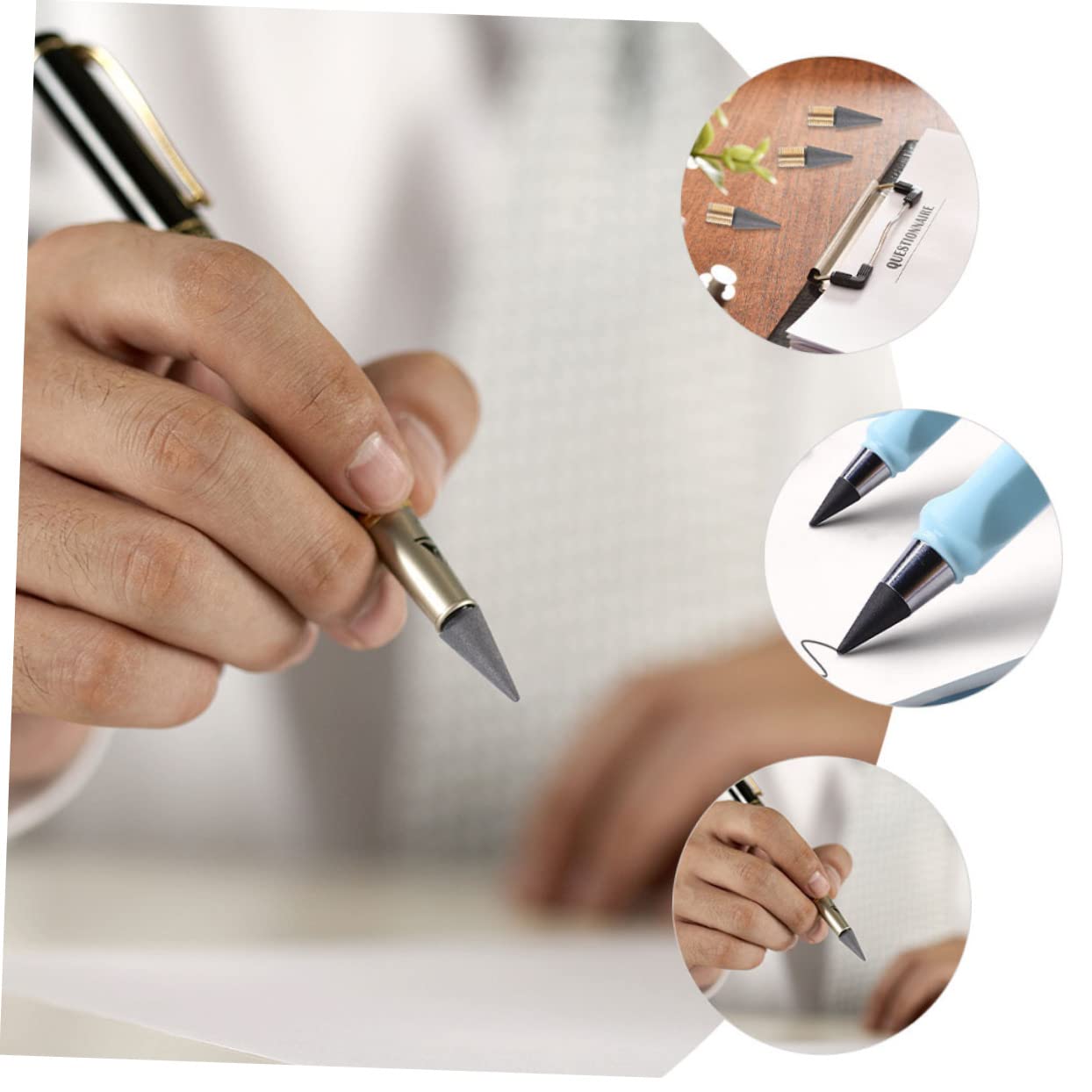NUOBESTY Eterna Matita Ricarica Sostituibile 25Pcs Metallo Matita Infinita Pennino In Grafite Punte Per Penne Scrittura Senza Inchiostro Matite Eterne Testina Di Ricambio Per Scrivere