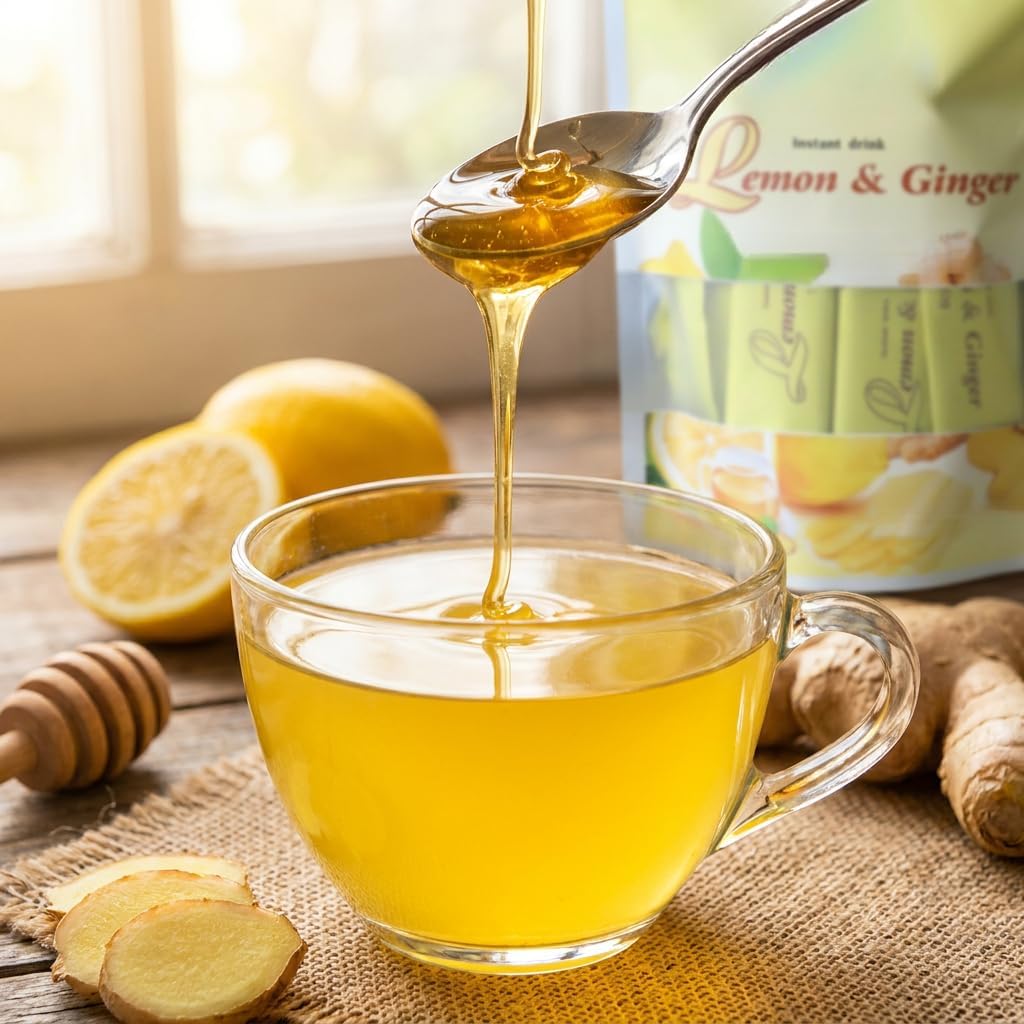Tisana al limone e zenzero | Tisana naturale in bustine senza caffeina al gusto miele