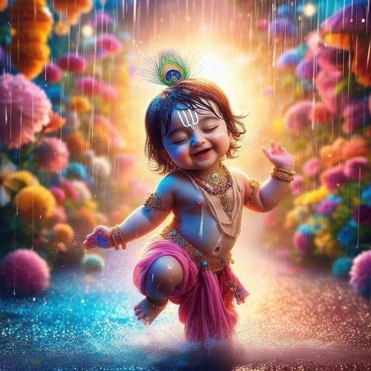 RAINFIRE CREATION Baby Krishna Poster - 170GSM 12x18 Unframed Multicolor Perfect for your Wall HOMEDECORE3443