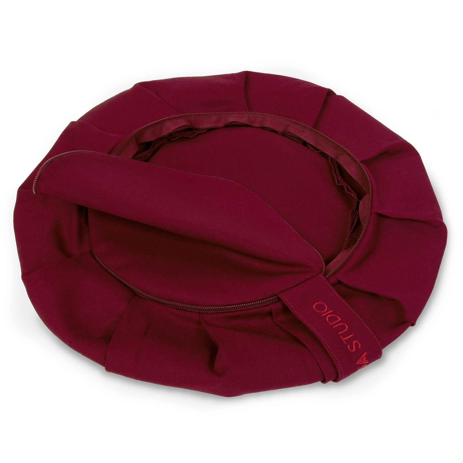 Yoga Studio Ricambio EU Round Zafu Cuscino Meditazione | Cotone Biologico | Rivestimento Rimovibile Lavabile | Maniglia per il Trasporto