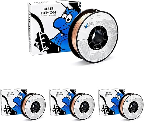 Miniatura 25 de Blue Demon ER70S6 X .030 X 2 LB MIG/GMAW Alambre de soldadura de acero al carbono, todas las posiciones, salpicaduras bajas, formulado
