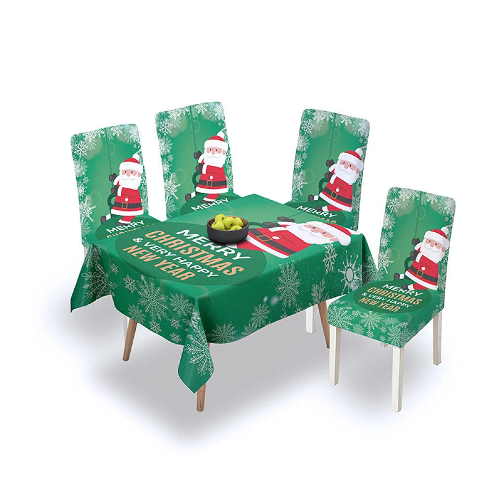 Dining Chairs Set of 4 Green Santa Snowflake Stretch Chair Covers Room Dining Chair Covers Kitchen Chair Cover Cushion Easy Chair Cover Spandex Dining Chair Slipcovers