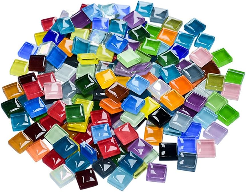 100g Irregular Tiny Mosaic Tile Hobbies Children Handmade Crystal Craft for Bathroom Kitchen Home Decoration DIY Art Projects,0.4X0.4 Inch(Mixed Color Series)