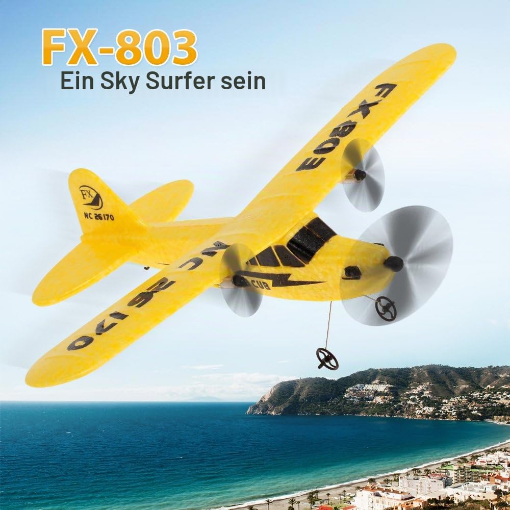 Goolsky FX-803 Ferngesteuertes Flugzeug RC Flugzeug, RC Flugzeug Glider Ready to Fly, 2.4G 2CH 340mm Fixed Wing Funkgesteuertes Flugzeug Flugzeug RTF Geschenk für Jungen Mädchen