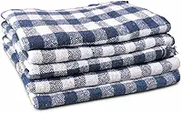 Kit com 5 Unidades de Panos de Chão Xadrez Algodão - Tecido Duplo Limpeza em Geral - Medidas 65cm X 45cm