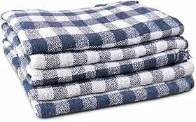 Kit com 5 Unidades de Panos de Chão Xadrez Algodão - Tecido Duplo Limpeza em Geral - Medidas 65cm X 45cm