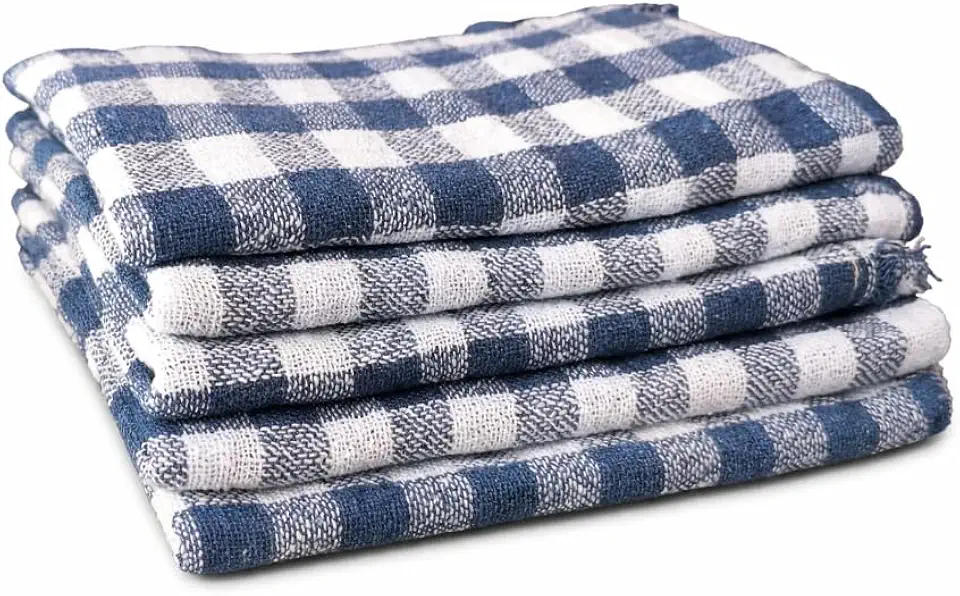 Kit com 5 Unidades de Panos de Chão Xadrez Algodão - Tecido Duplo Limpeza em Geral - Medidas 65cm X 45cm